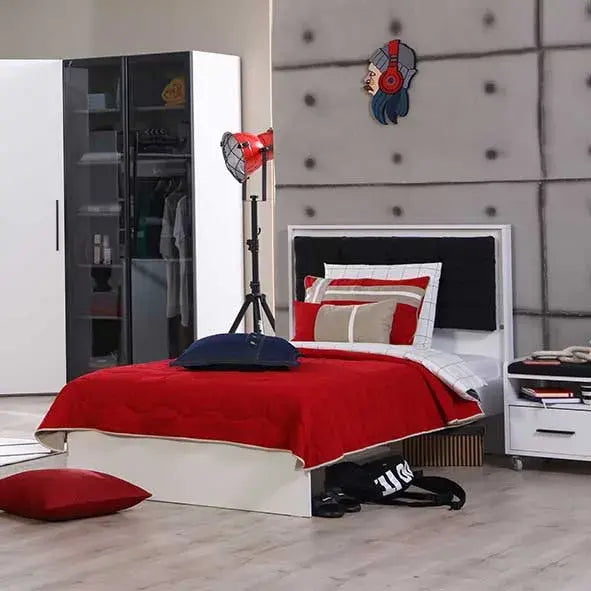 Atlas White Bed with Storage