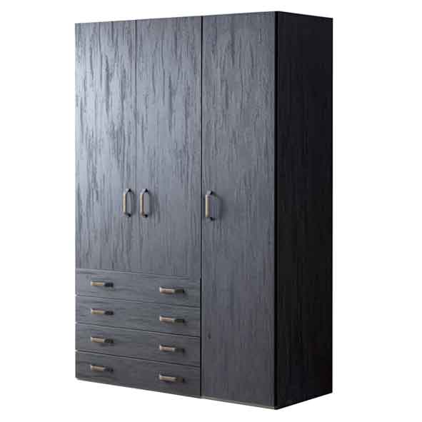 Dark Armoire with Drawers (3 Doors)
