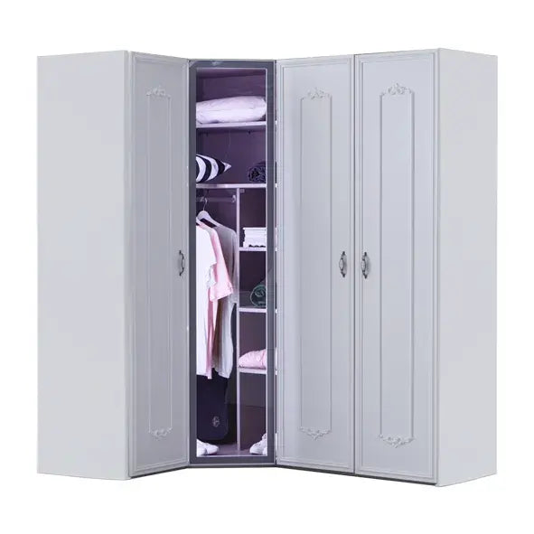 Helen Infant Armoire Corner with Glass (4 Doors)