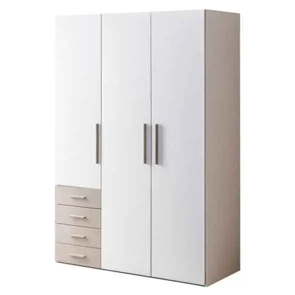 Atlas White Armoire with Drawers (3 Doors)